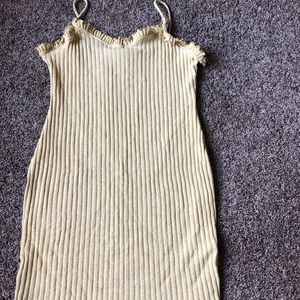 FASHION NOVA Yellow Ribbed Knit Bodycon Dress